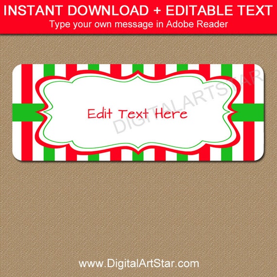 Christmas Address Labels - Printable Holiday Return Address Labels - Christmas Party DIY Xmas