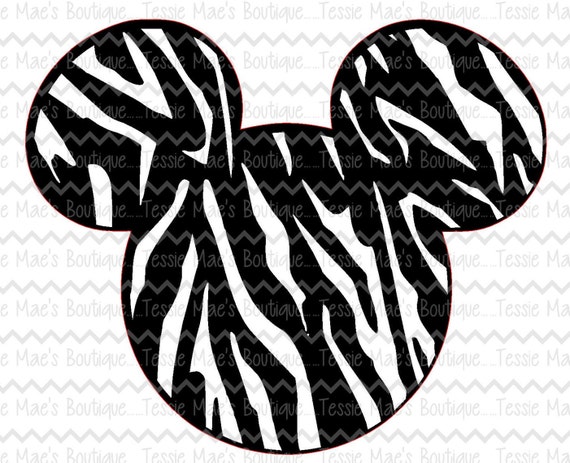 Minnie Mouse Zebra Print SVG DXF EPS Digital Design