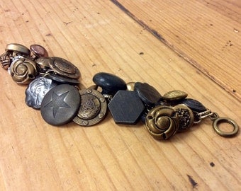 Vintage Mixed Metal Button Bracelet
