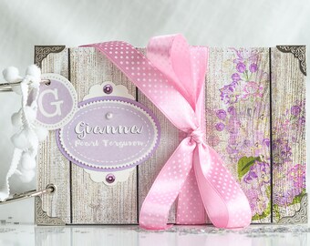 Baby Girl Memory Book, Customized Baby Scrapbooking, Blank Scrapbook Album in Purple, Handmade Baby Girl Photo Album, Keepsake Baby Book