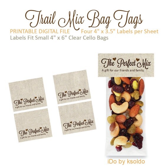 Items similar to Trail Mix Bar Trail Mix Tags Trail Mix Labels