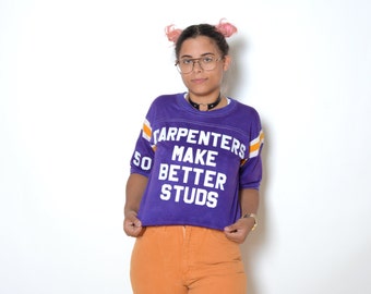 Vintage 70's Carpenters Make Better Studs Football Tee Sz M