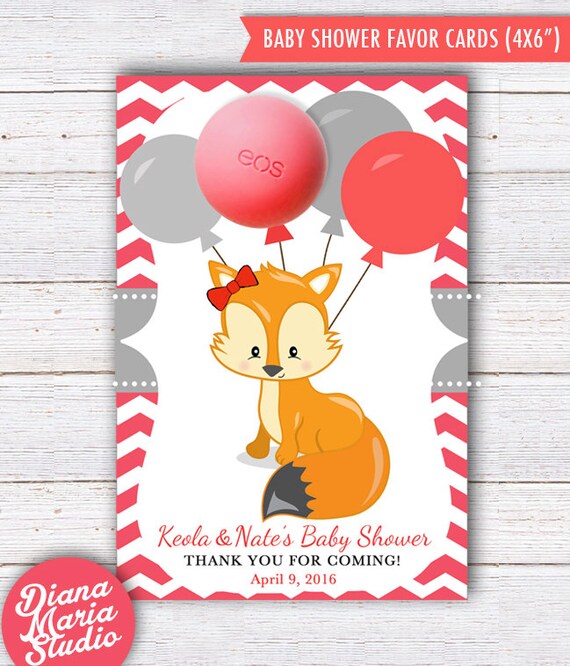 baby favors eos shower shower EOS  Woodland balm  Fox lip Favors Baby  Shower Favors  Baby