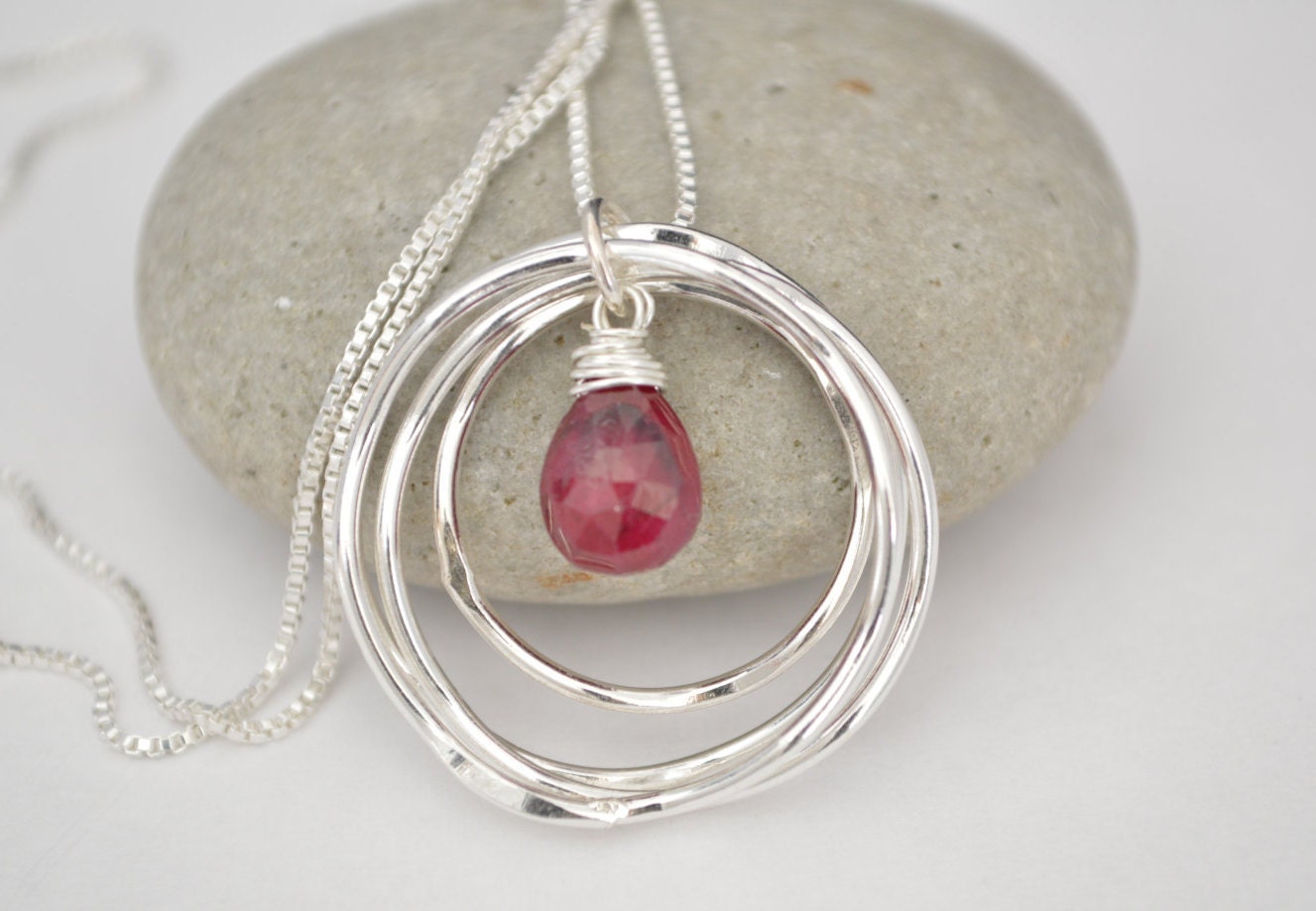 July birthstone necklace,40th birthday Gift, Ruby necklace, 4rd