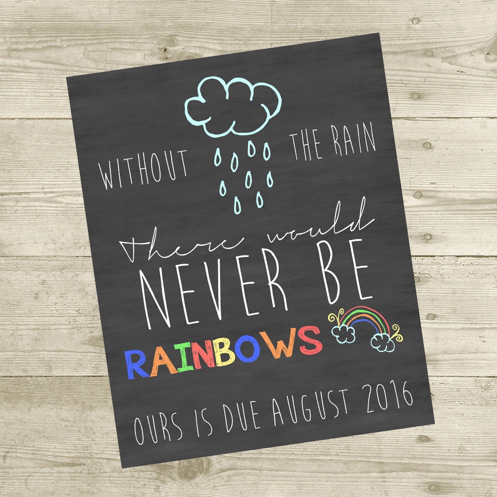 Rainbow Baby Pregnancy Personalized Announcement 8x10