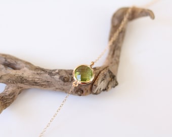 Peridot Bracelet - Charm Bracelet - Gemstone Bracelet - Gold Bracelet - Stone Bracelet - Arm Candy - Green Quartz - Stacking Bracelet