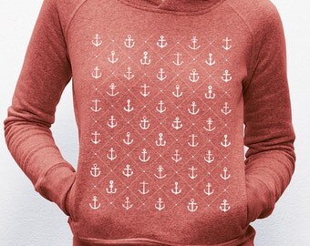 Hoodie · Anchor/love · Mid Heather Red