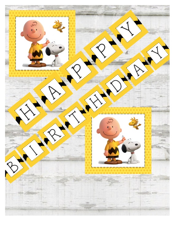 Peanuts Happy Birthday BannerInstant Digital Download