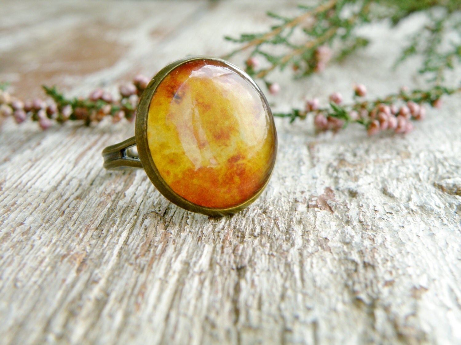 Venus ring Astronomy jewelry Resin ring Space ring