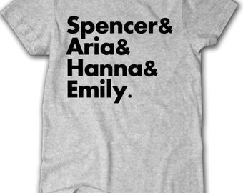 Pretty Little Liars Favorites List or #squadgoals shirt-Spencer, Aria, Hanna, Emily, Pretty Little Liars Fan Shirt