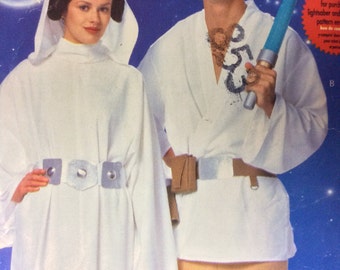 Butterick 3172 Star Wars Costume Pattern Luke Skywalker JEDI & Princess Leia Costumes OOP Vintage Sewing Pattern Part.Cut/Multi-Sized