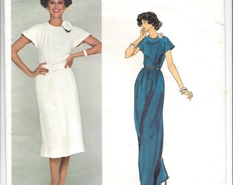 1970s Vogue #1318, Vogue Paris Original Nina Ricci, Misses' Evening Dress in Two Lengths, UNCUT Sewing Pattern, Size 12 Bust 34