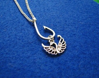 Once upon a time Hook Swan Captain necklace charm