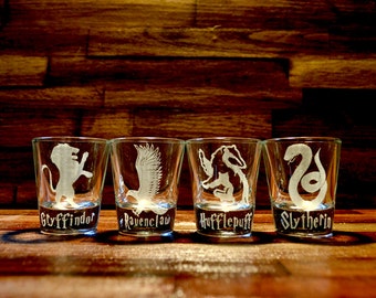 Harry Potter House Logo Shot Glass Set of 4