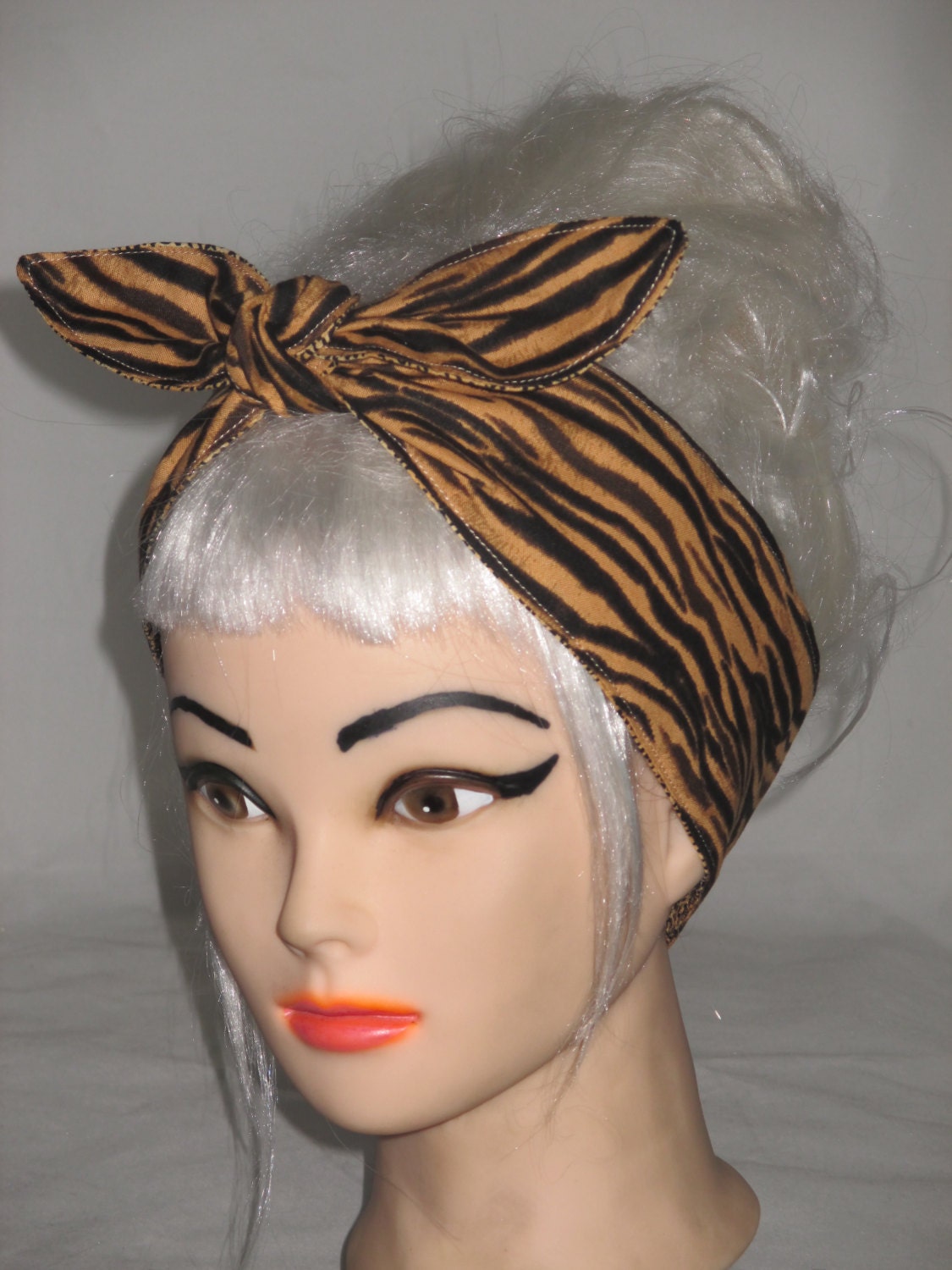 Rosie the Riveter Rockabilly Head scarf Headband Wood print
