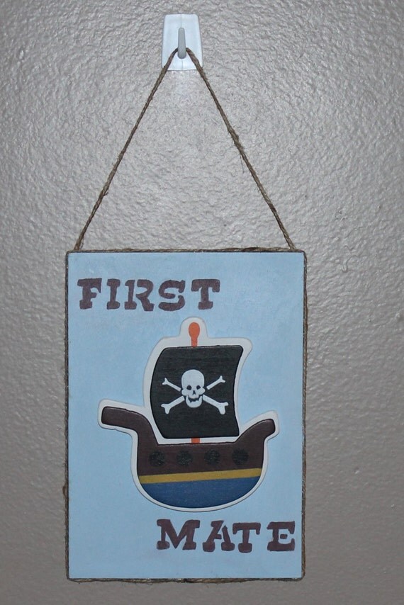 Items similar to Boys room, wood sign, first mate, pirate ship, wall