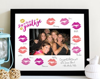 Kiss the Miss Goodbye Photo Mat - Bachelorette Party Keepsake 8x10 - Print and Frame - Bachelorette Game - 4x6 DIY Photo - Instant Download
