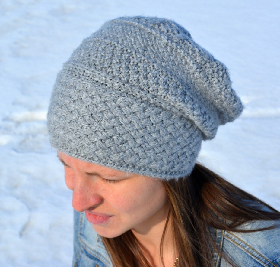 KNITTING PATTERN PDF Adult Slouch Hat Knit pattern slouch