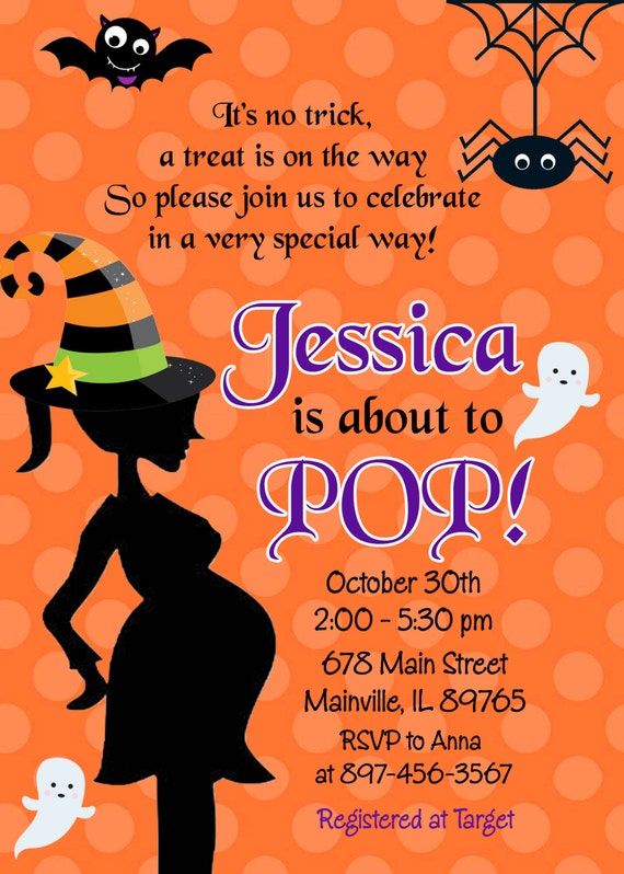Items similar to Halloween Baby Shower Invitation- Printable or Printed