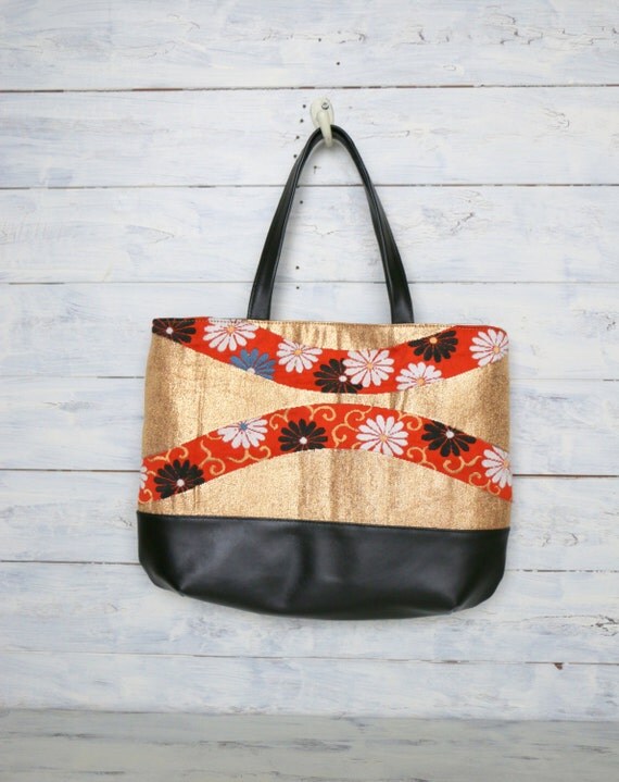 New /// One-Of-A-Kind Japanese Kimono Tote Shopping bag