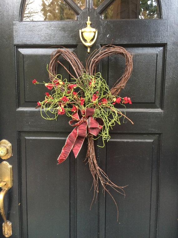 Wedding Rustic Wedding Heart Wreath Wedding Wreath by ElegancebyBB