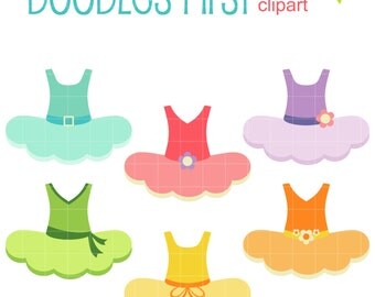 Ballet Tutus Digital Clip Art for Scrapbooking Card Making Cupcake Toppers Paper Crafts