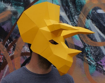 Triceratops Dinosaur Mask - make your own polygon mask