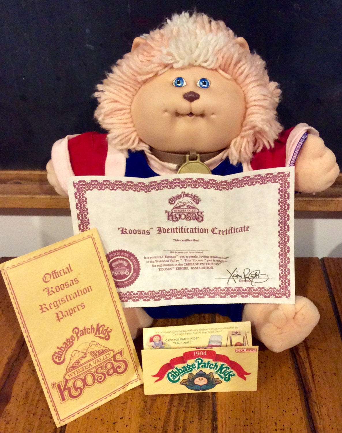 1984 Cabbage Patch Kids Koosas Cat With Original Birth