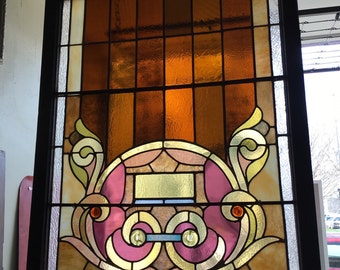 Antique Reclaimed Stained Glass Church Window - See shipping details in listing