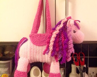 Crochet horse bag