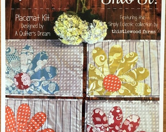 NOW ON SALE! Sew Into It! Quilted Placemats Kit using laser cut/pre-fused fabrics (Makes 4 placemats)