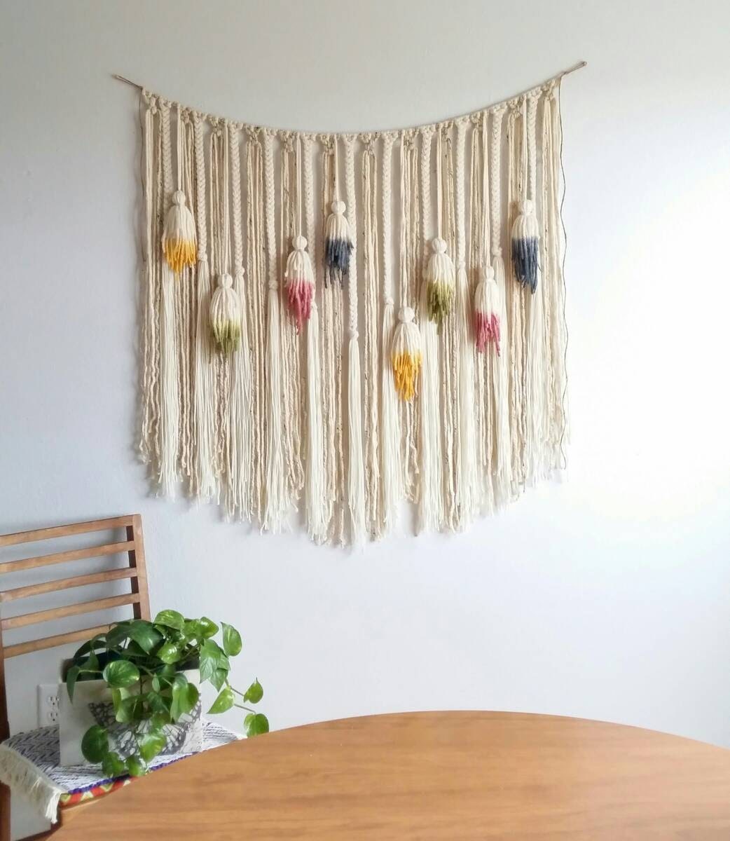 Yarn wall hanging. Macramé hanging. Large. Tassels. Bohemian.