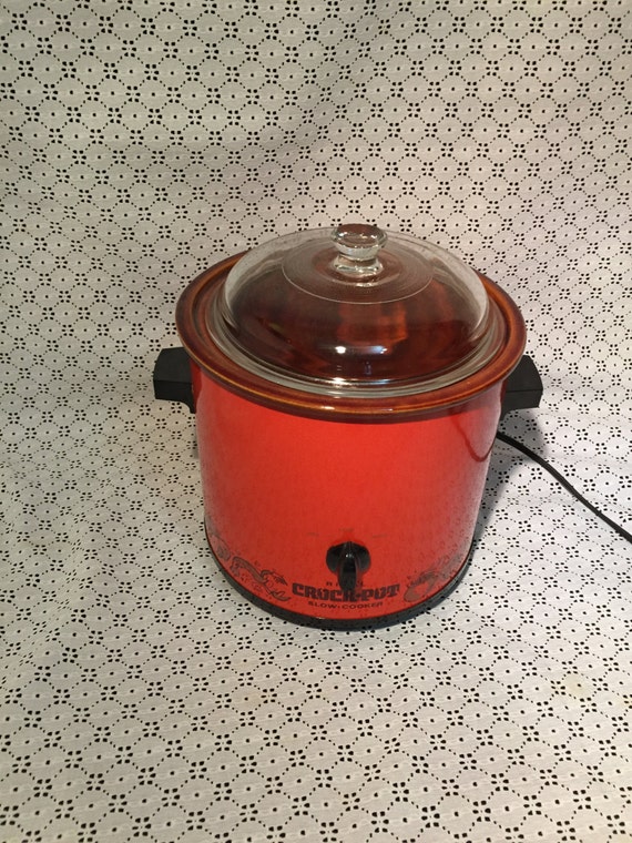Vintage Rival Crock Pot Slow Cooker Bright Orange Low to