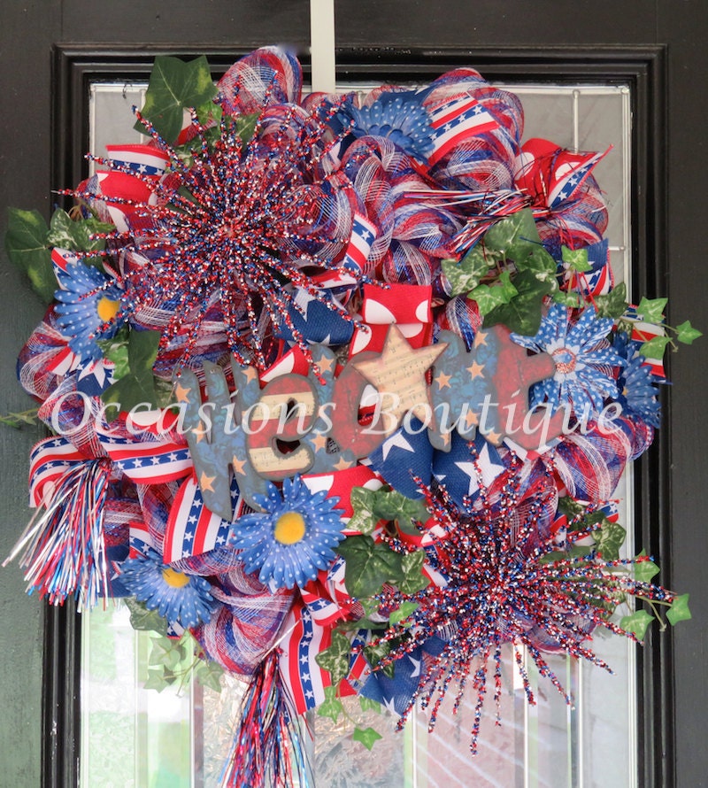 fourth of july wreath july 4th wreath summer wreath door fourth of july wreath july 4th wreath summer wreath door