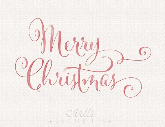 Merry Christmas Handwriting Script with Flourishes Digital