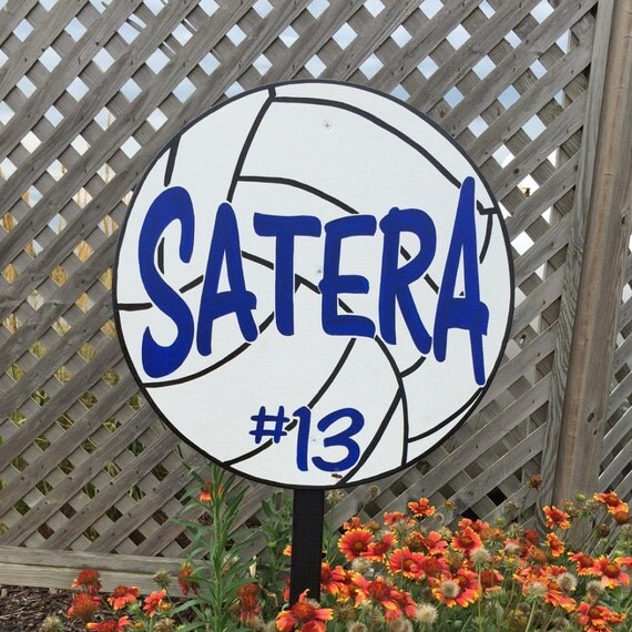 Volleyball yard sign 16 mounted on a 3' stake