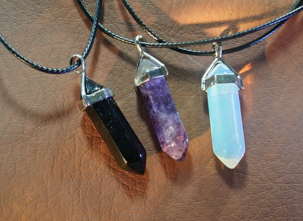 SALE Skyrim Soul Gems Necklace Natural Stone Crystal Pendant