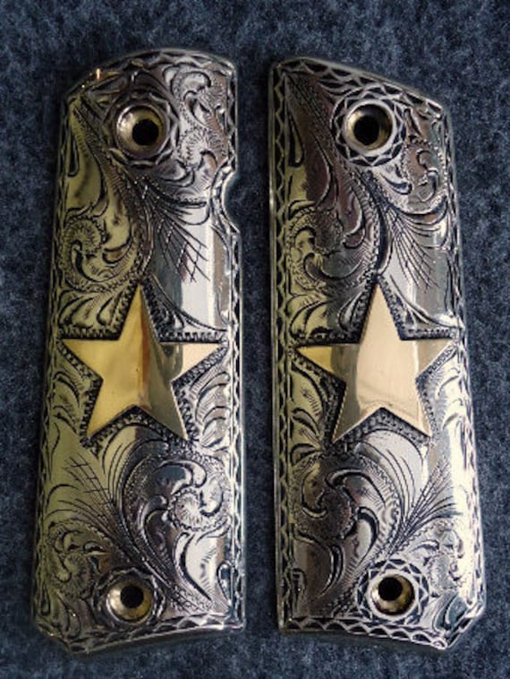 Custom Order Hand Engraved 1911 Pistol Grips