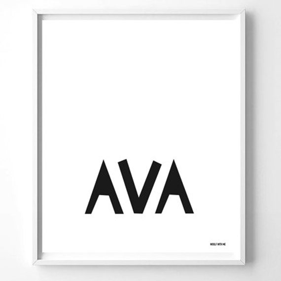 Nursery Wall Art AVA 20x24 Personalized Name Printable Wall