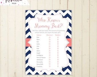 pink who knows mommy best printable baby shower game grey and