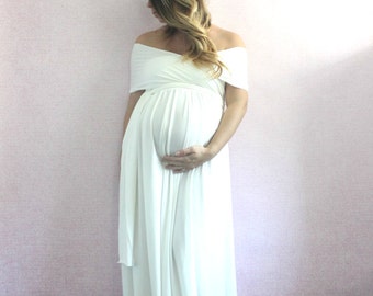 Maternity gown long bridesmaids dress- the wrap babydoll
