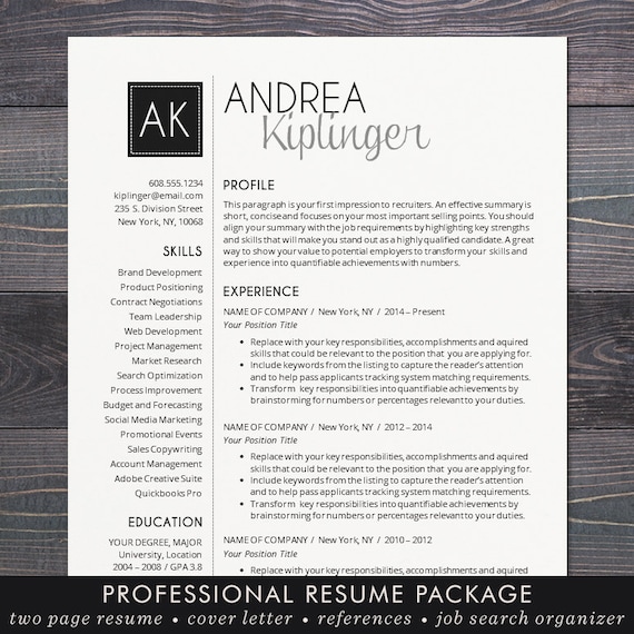 resume template cv template word for mac or pc