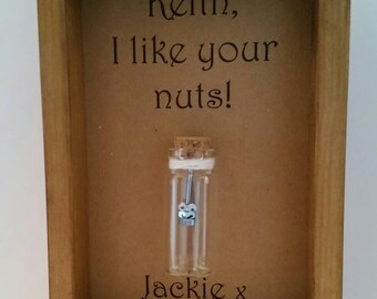Boyfriend gift. Husband gift. Funny gifts for him. Nuts. Can be personalised with names or your own message.