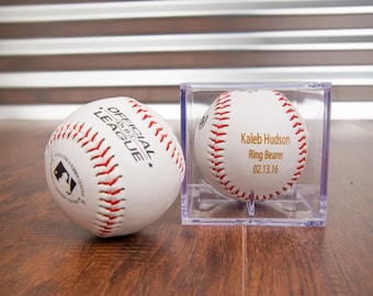 Engraved Baseball, Ring Bearer Gift, Groomsman Best Man Favor, Wedding Baseball, Custom & Personalized Baseball for Men
