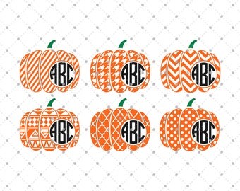 Halloween Pumpkin Monogram Frame svg cut files, Halloween svg, Pumpkin svg cut files for Cricut, Cut files for Silhouette, svg files