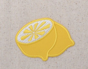 Yellow Half Lemon - Fruit - Iron on Applique - Embroidered Patch - AP151213
