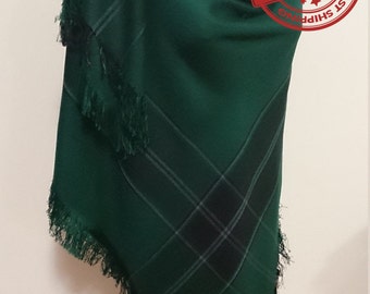 Green Blanket scarf, plaid blanket scarf, fashion scarves, blanket scarves, green blanket scarf, emerald wedding anniversary gift men