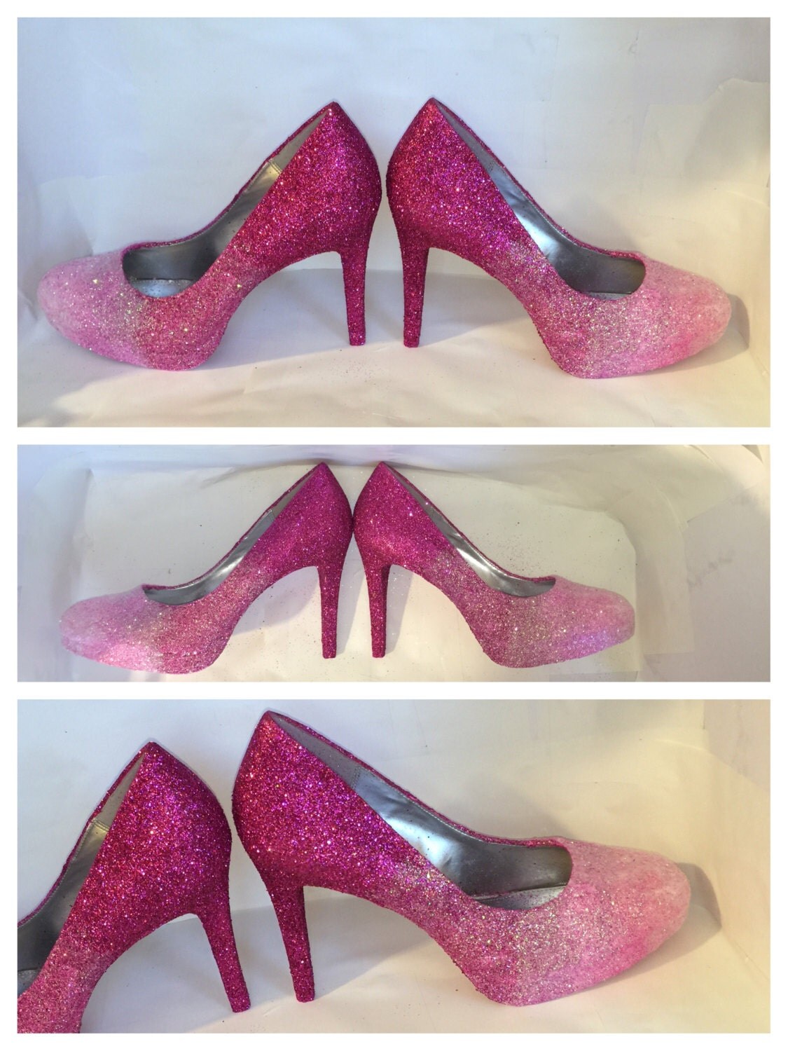 SPARKLY glitter ombre women's high or low heels by CrystalCleatss