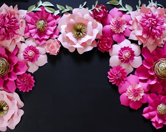 Summer Special! Kate Spade Inspired Paper Flower Backdrop, Wedding Backdrop, Giant Paper Flowers