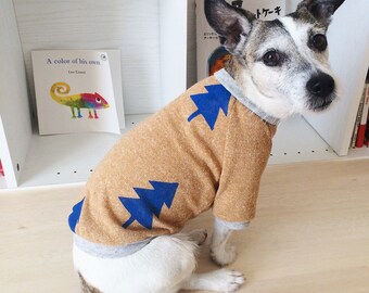 Dog Clothes Dog Shirt "Tree" Hand Painted Mustard